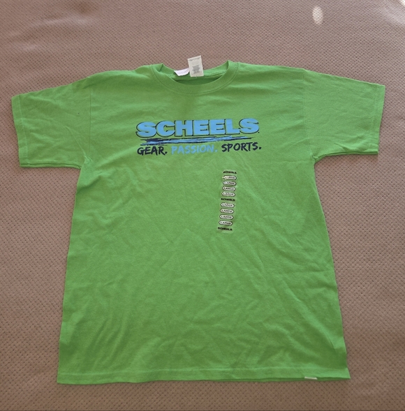 New Scheels Youth Large green Gear passion sports tshirt 100% cotton short sleev - Picture 3 of 10